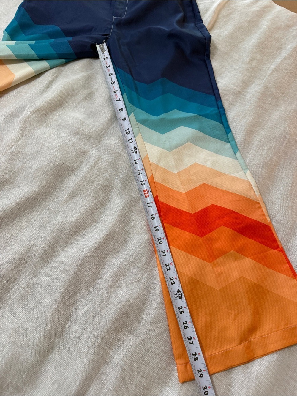 Retro Rainbow Chevron bell/wide Leg Pants Size M, 70s Groovy Festival 🎃 - Picture 5 of 9